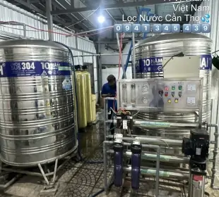 THAY VẬT LIỆU LỌC TỔNG CHO DÀN RO SẢN XUẤT NƯỚC ĐÓNG BÌNH TẠI VỊ THANH